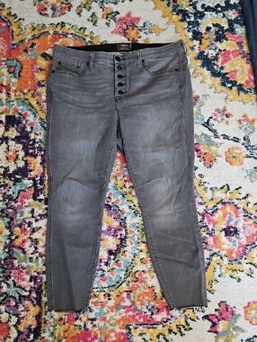 Torrid Gray Women's High-Rise Button-Fly Jeans